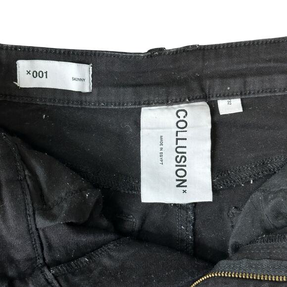 COLLUSION x001 Black Skinny Jeans in black W28 L32 Sold Out  ASOS Emo Goth - Picture 2 of 4